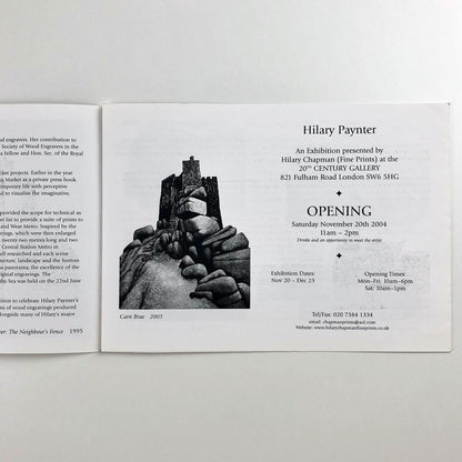 Leaflet for Wood Engravings by Hilary Paynter | 20th Century Gallery, 2004