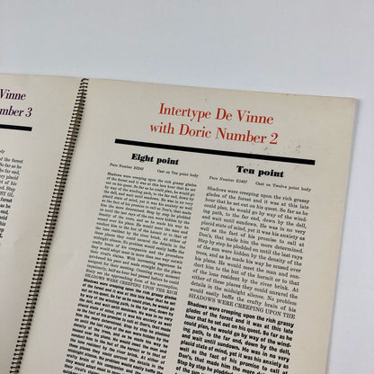 Intertype De Vinne | Type specimen booklet | Presumably early 20th century