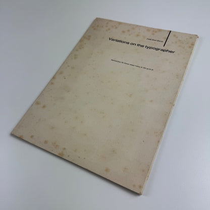 Variations on the typographer by Linda René-Martin Penrose Annual offprint 1962 signed by author