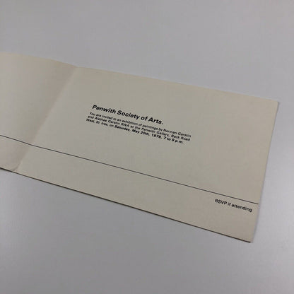 Invite to Norman & Alethea Garstin Penwith Gallery Society of Artists | Private view card, May 1978