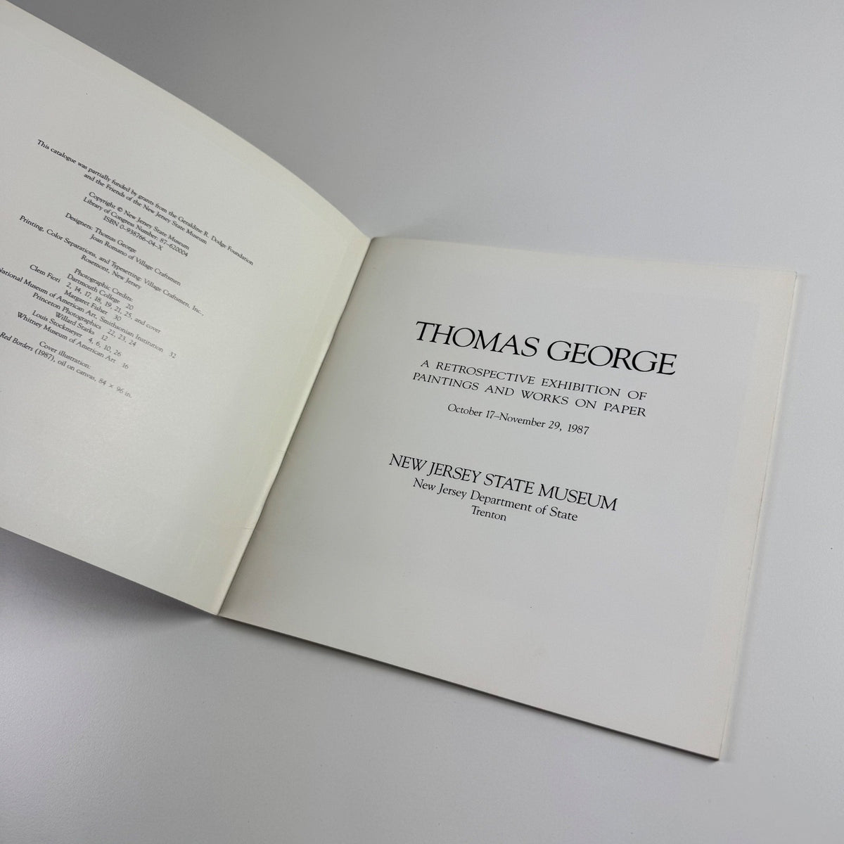 Thomas George. A retrospective exhibition | New Jersey State Museum 1987