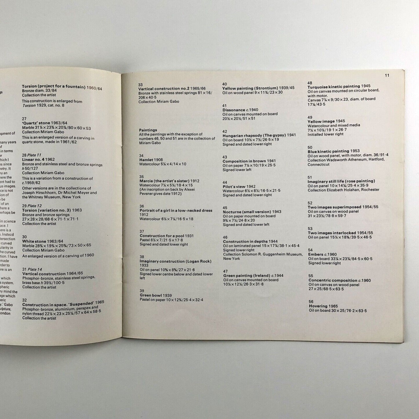 Naum Gabo – Constructions Paintings Drawings | Tate Gallery / Arts Council, 1966 | catalogue design Gordon House