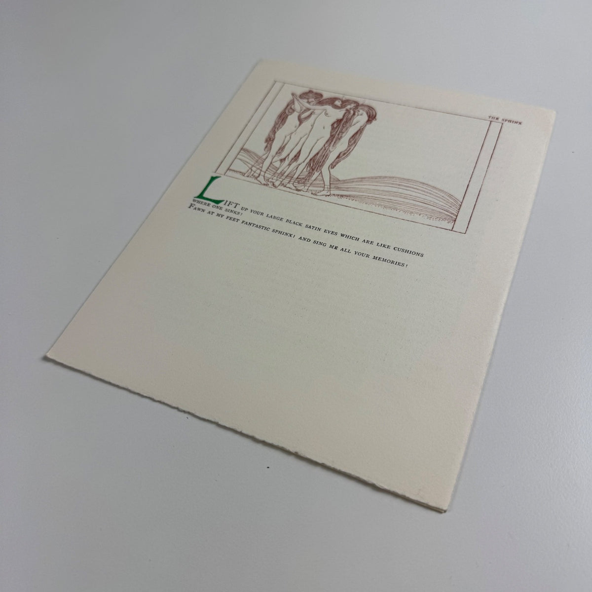 Prospectus for The Sphinx by Oscar Wilde | Curwen Press, 1981