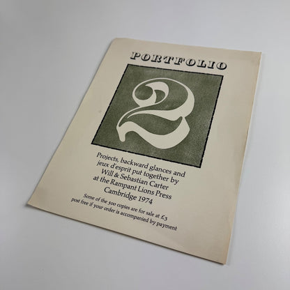 Small poster for Portfolio... Will & Sebastian Carter Rampant Lions Press 1974