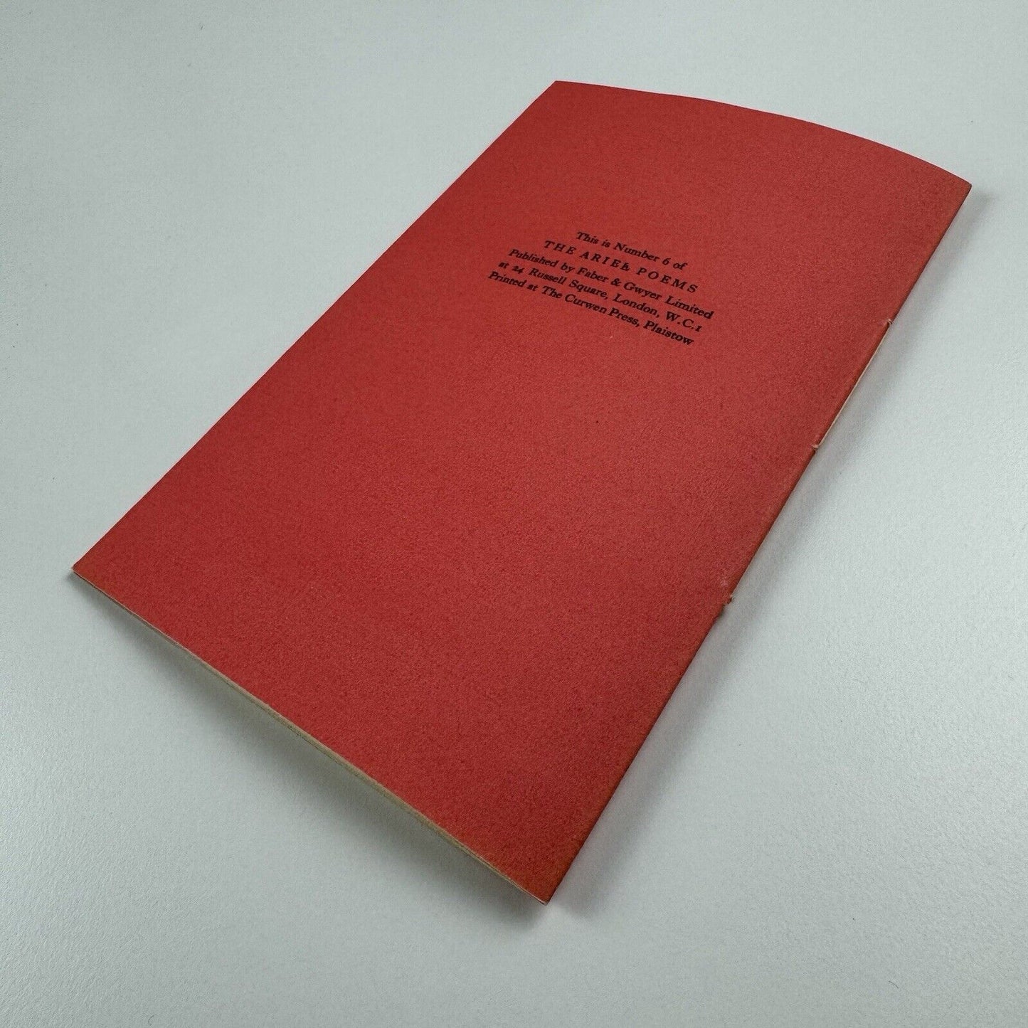 The Early Whistler by Wilfrid Gibson. Drawings by John Nash|  No.6 of The Ariel Poems | Faber & Gwyer Limited. Printed at The Curwen Press | undated believed to be 1927