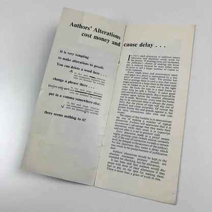 Authors’ Alterations cost money and cause delay... | Federation of Master Printers leaflet | Undated, probably 1960s