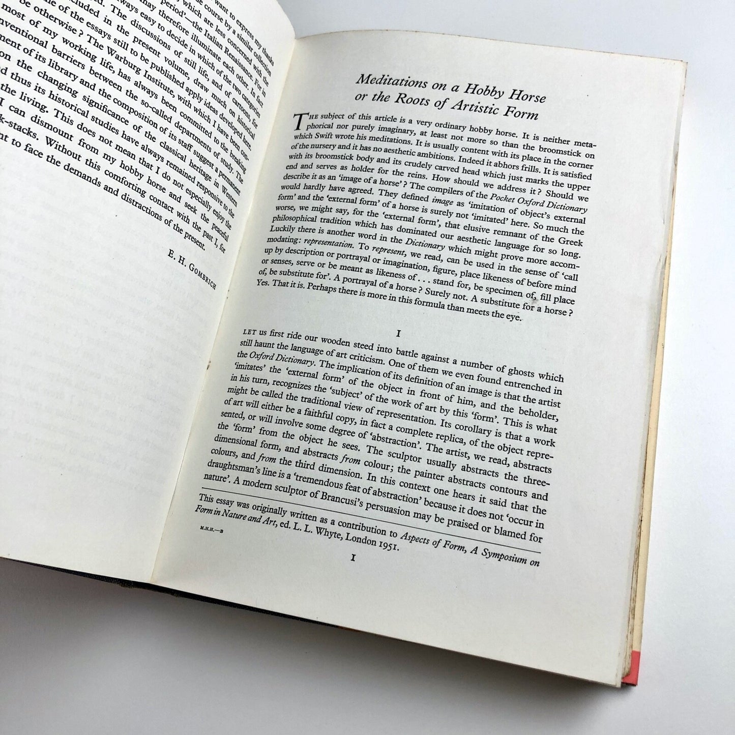 Meditations on a Hobby Horse and Other Essays on the Theory of Art, by E.H. Gombrich | Phaidon Press, 1963