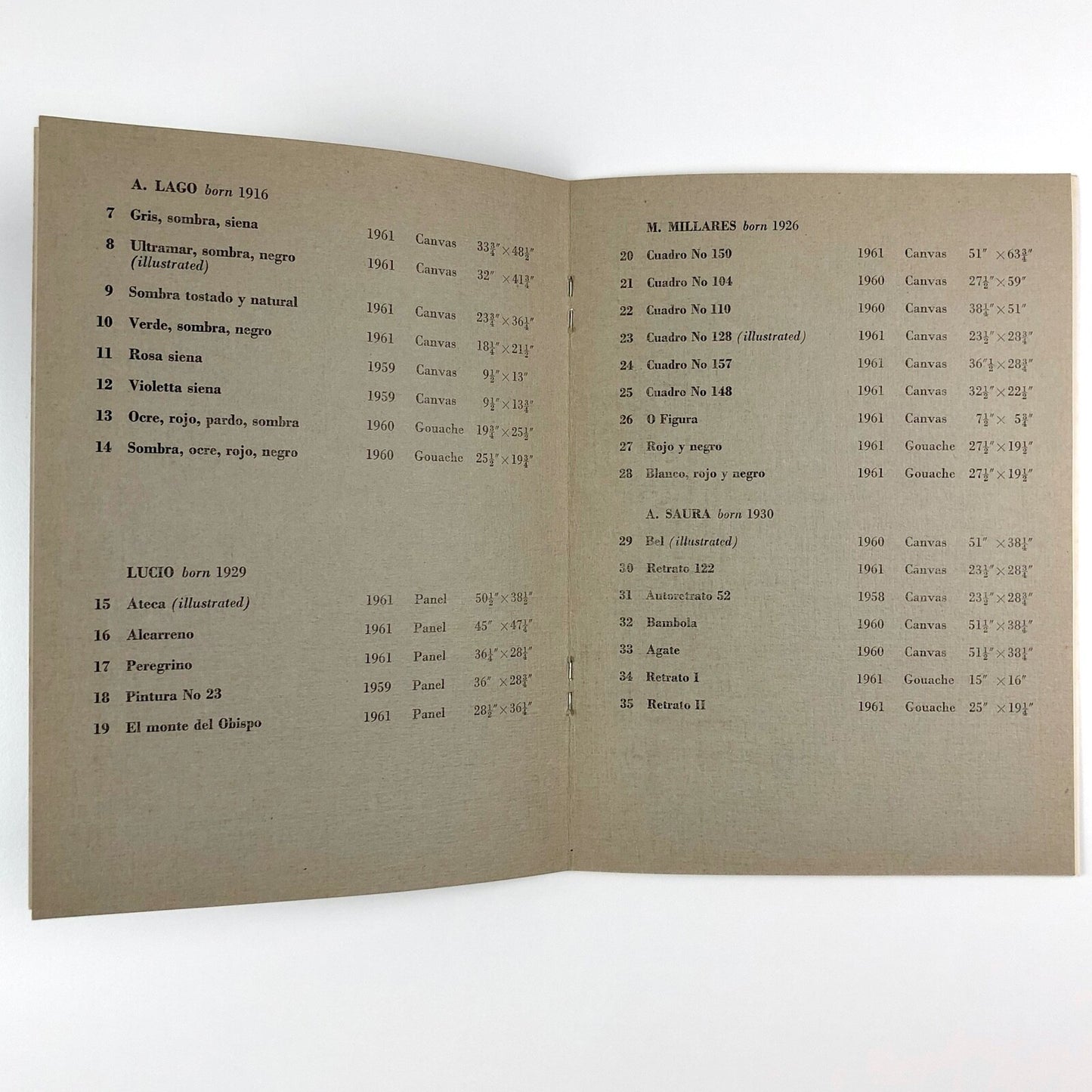 La Nueva Pintura de Espana. Six Contemporary Spanish Painters | Arthur Tooth catalogue, 1962