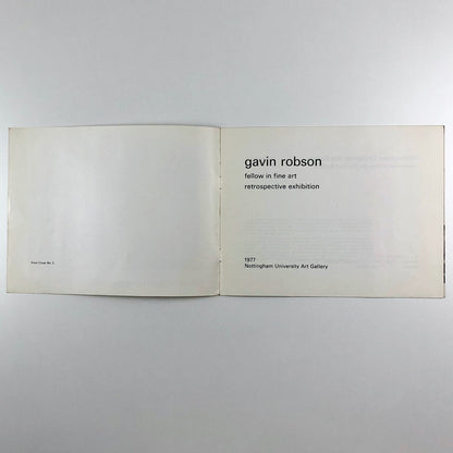 Gavin Robson – retrospective exhibition | Nottingham University Art Gallery card, 1977