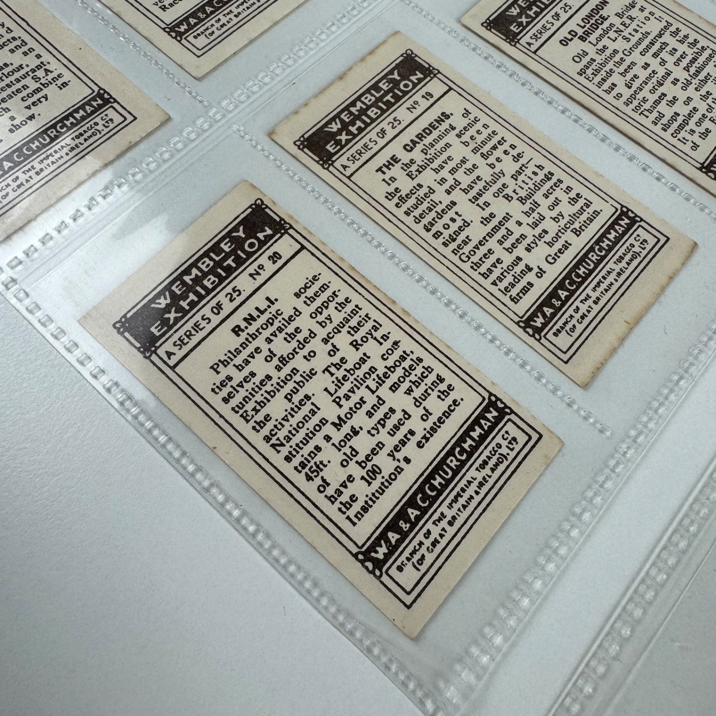 Set of 25 Churchman’s Cigarette cards relating to British Empire Exhibition 1924