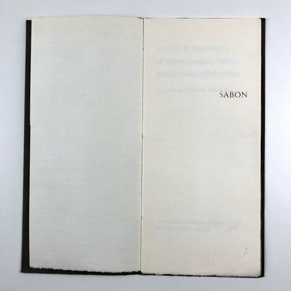 The Life & Importance of Jakob Sabon | Jan Tschichold | Poltroon Press, 1979