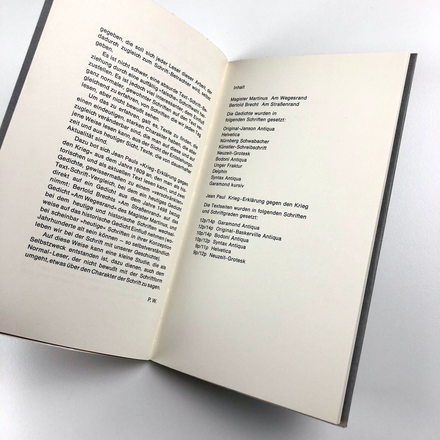 Schrift ist nicht nur zum Lesen da. Eine Studie über den Charakter der Schrift von Peter Willberg | D. Stempel AG, 1982 | Limited edition, numbered 77