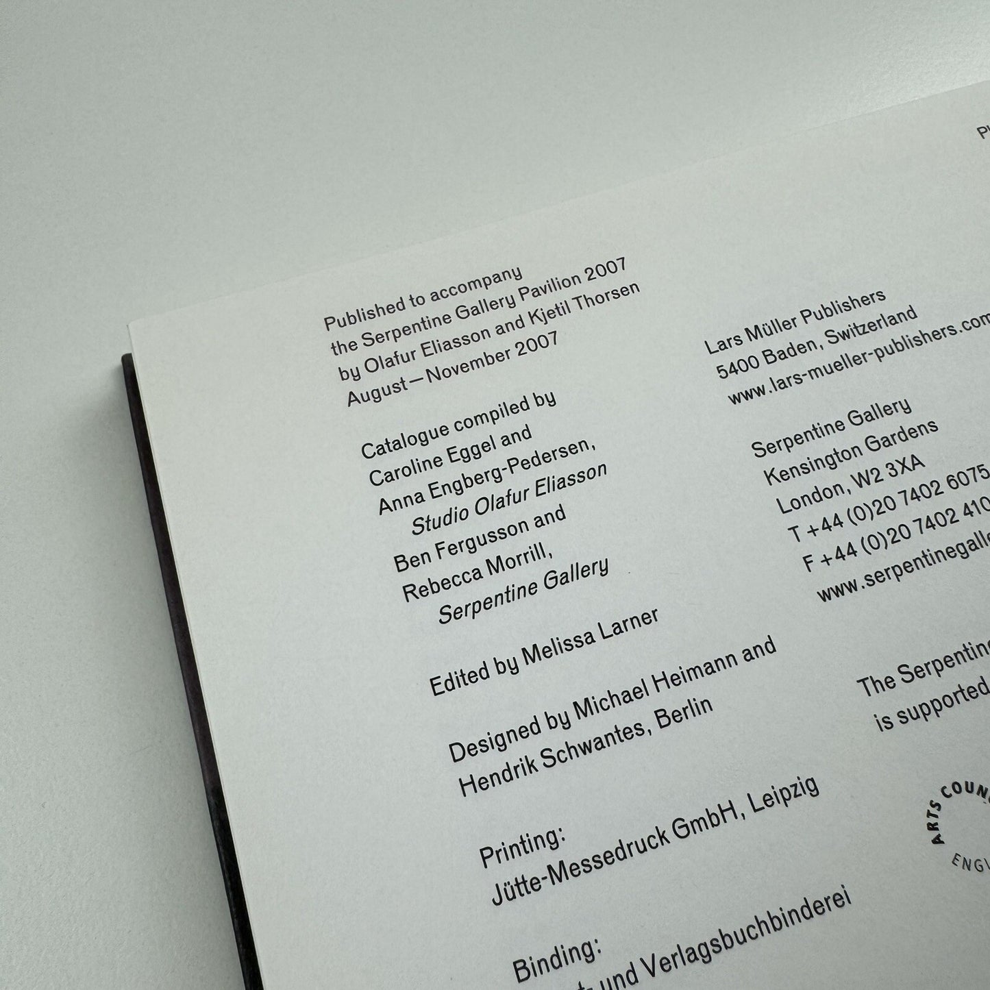 Olafur Eliasson and Kjetil Thorsen | Serpentine Gallery Pavilion, 2007 catalogue