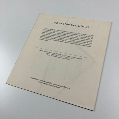 Folding leaflet for Edward Weston. The Home Spirit and Beyond by Weston Naef | Center for Creative Photography, 1981