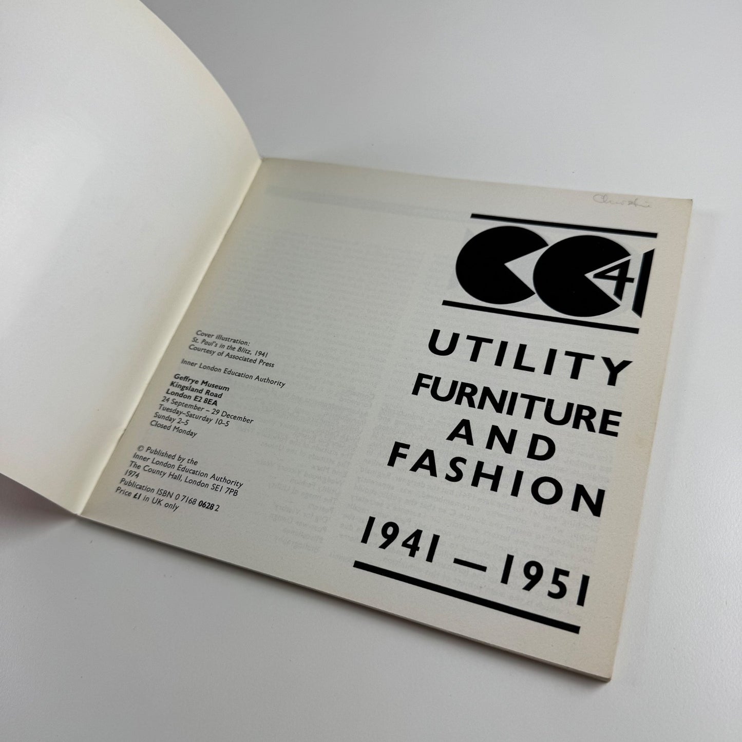 CC41 Utility Furniture and Fashion 1941-1951 | Geffrye Museum, 1974