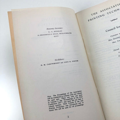 Printing Technology | Association of Printing Technologists Aug 1961 Vol V No 1