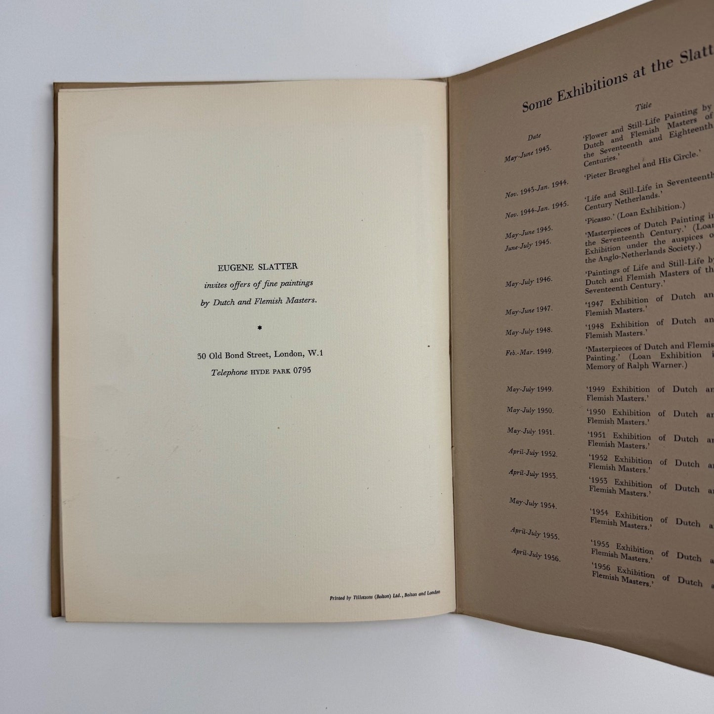 1957 Exhibition of Dutch and Flemish Masters | Eugene Slatter, London, 1957
