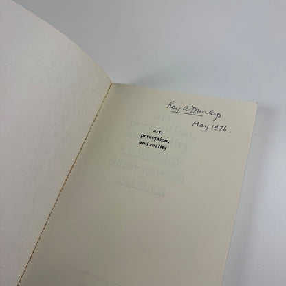 Art, perception and reality by E.H. Gombrich, Julian Hochberg, Max Black | The John Hopkins University Paperbacks, 1973