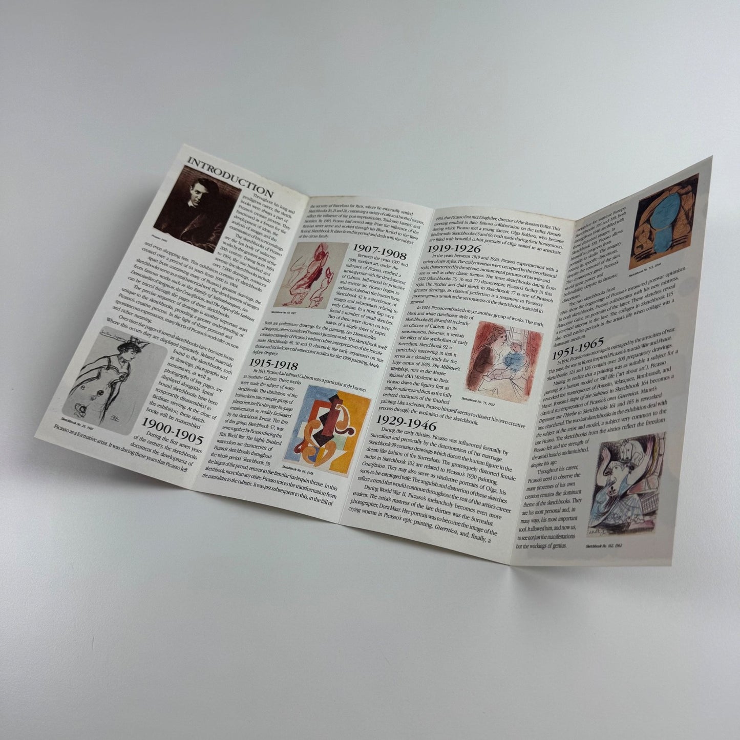 Promotional leaflet for Je suis le cahier: The Sketchbooks of Picasso | The Pace Gallery 1986