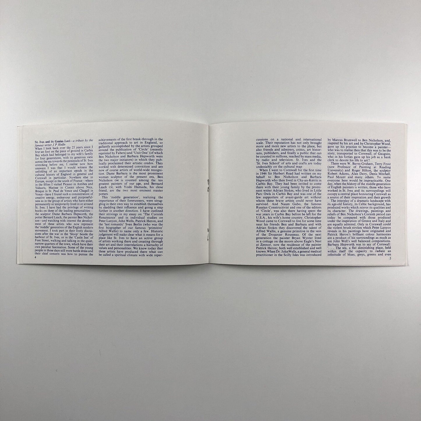 The Penwith Galleries promotional leaflet c1976 intro Frank Halliday