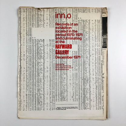 Artist Placement Group inn70 Hayward Gallery catalogue – December, 1971