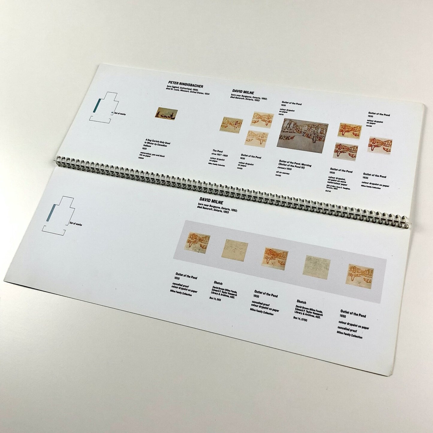 David Milne, List of Works: The Artistic Process Thomson Collection Ontario 2001