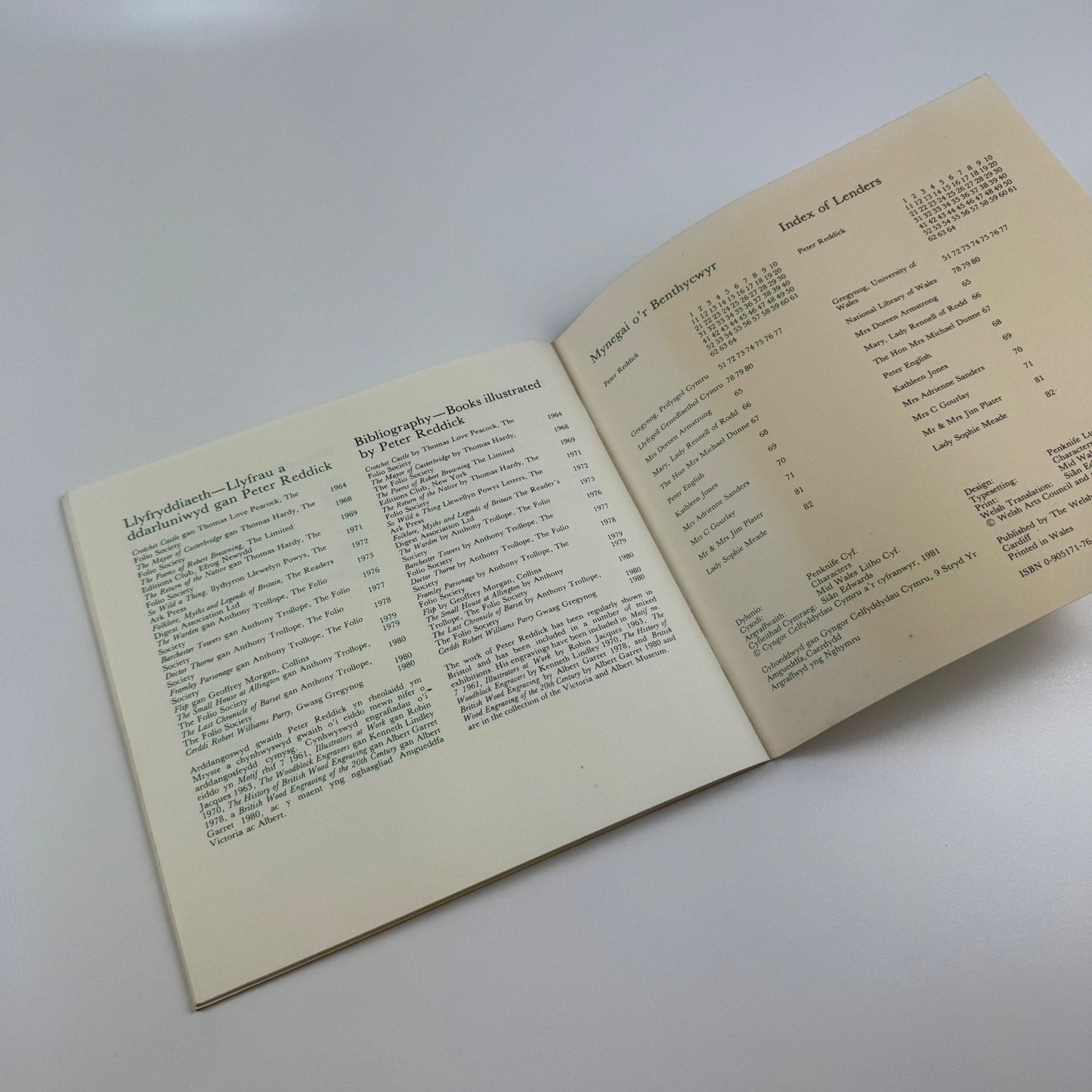 Peter Reddick. Gregynog Fellow 1979-80 | Welsh Arts Council, 1981
