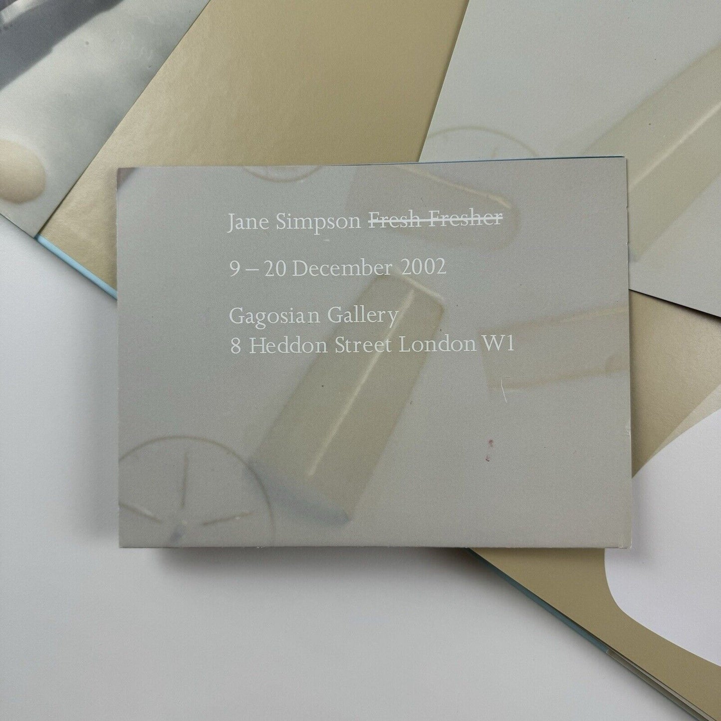 Jane Simpson – Fresh Fresher | Gagosian 2002 private view invitation and folding sheet