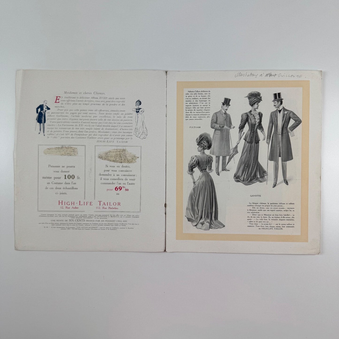 High-Life Tailor, Rue Richelieu, Paris, fashion journal 1905 Albert Guillaume