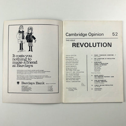 Cambridge Opinion magazine | No. 52, 'Revolution' | Edited by Peter Kellner, 1968