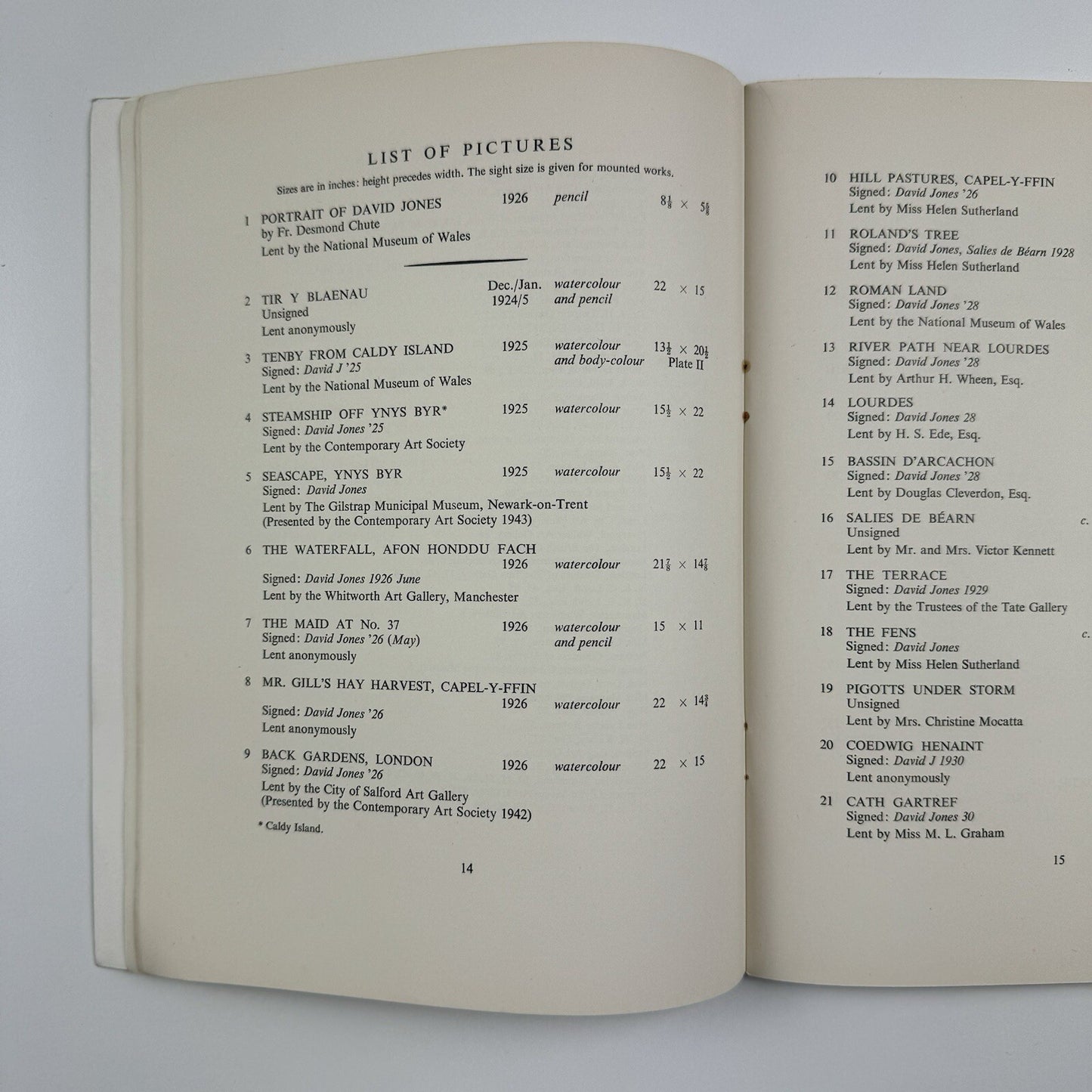 David Jones. Paintings, drawings and engravings | Arts Council catalogue, 1954