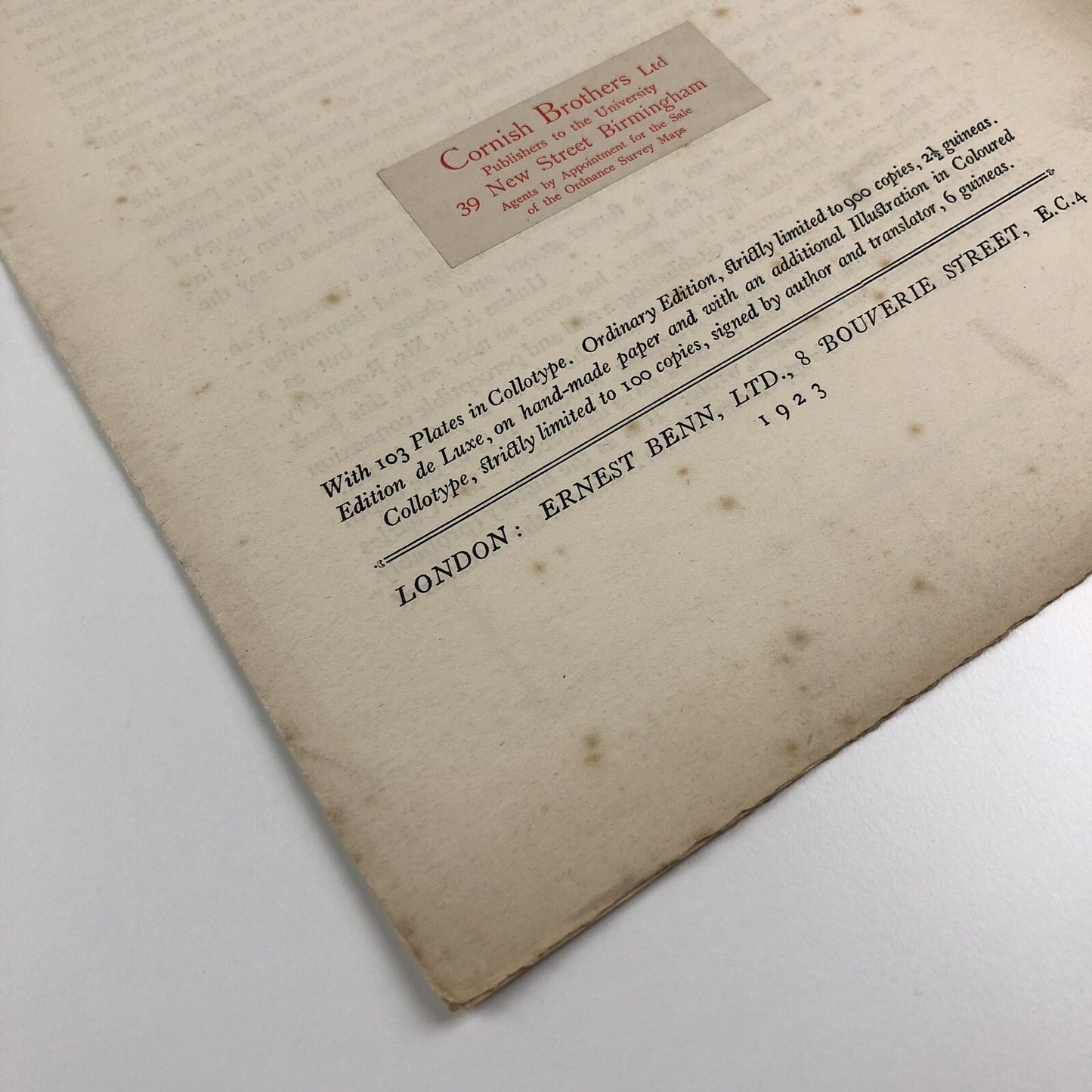 Prospectus for Degas by Julius Meier-Graefe | J. Holroyd Reece | Ernest Benn 1923