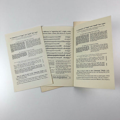 3 x Monotype type specimen leaflets | Student guides to typography