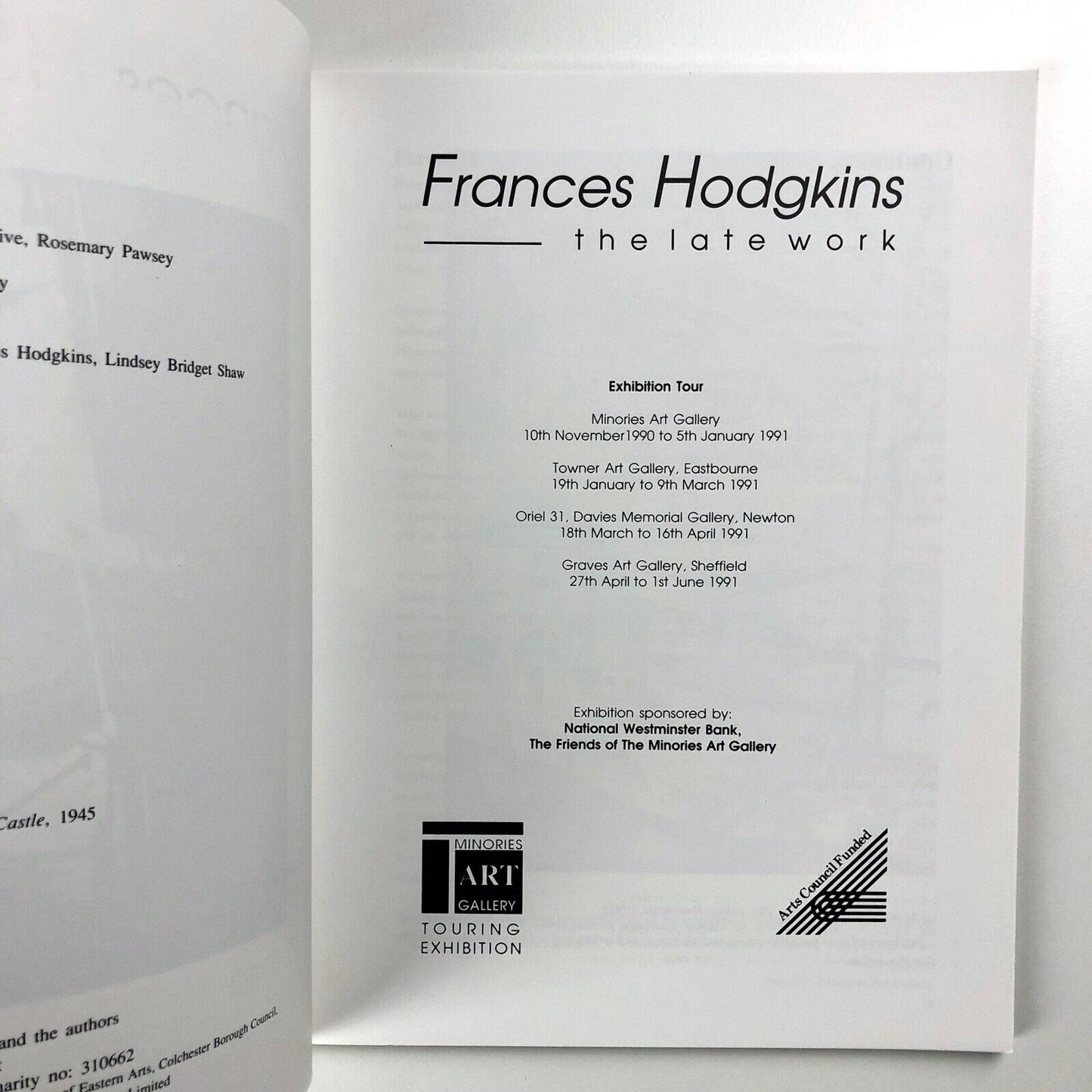 Frances Hodgkins. The Late Work | Minories, Towner etc exhibition catalogue, 1991