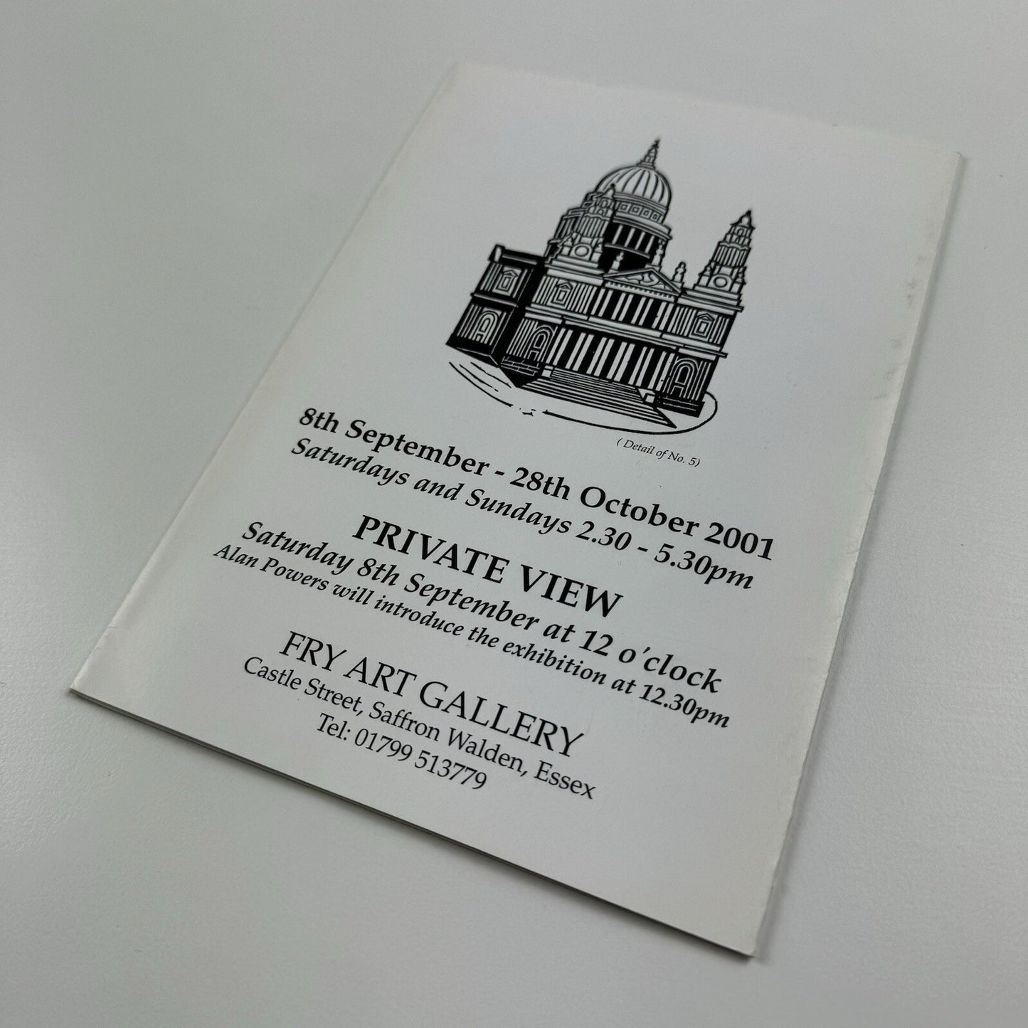 Folding card for [Edward] Bawden's London - Fry Art Gallery, Alan Powers 2001