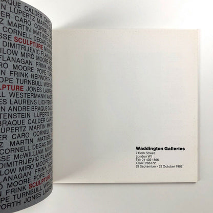 Sculpture – Waddington Galleries exhibition catalogue, 1982 | Calder, Miro, Flanagan, Frink et al