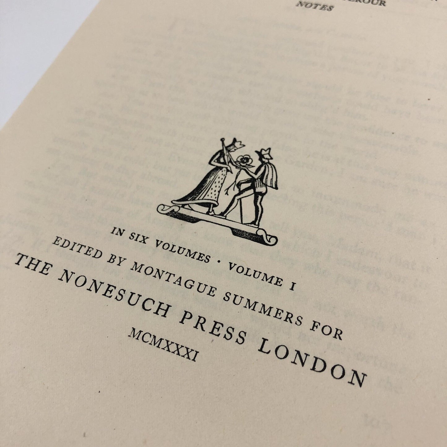 Prospectus – Dryden The Dramatic Works | Edited by Montague Summers | Nonesuch Press 1931