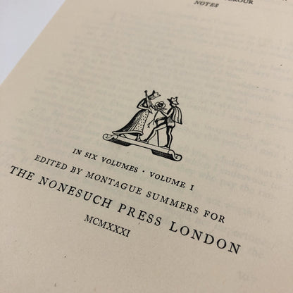 Prospectus – Dryden The Dramatic Works | Edited by Montague Summers | Nonesuch Press 1931