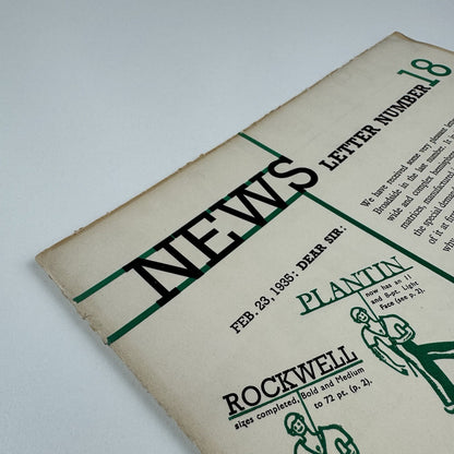 Monotype News Letter 18 | 23 February 1935 | Fold-out type specimen sheet