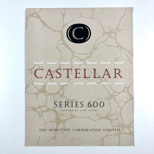 Castellar type specimen | John Peters design | Monotype Corporation late 1950s