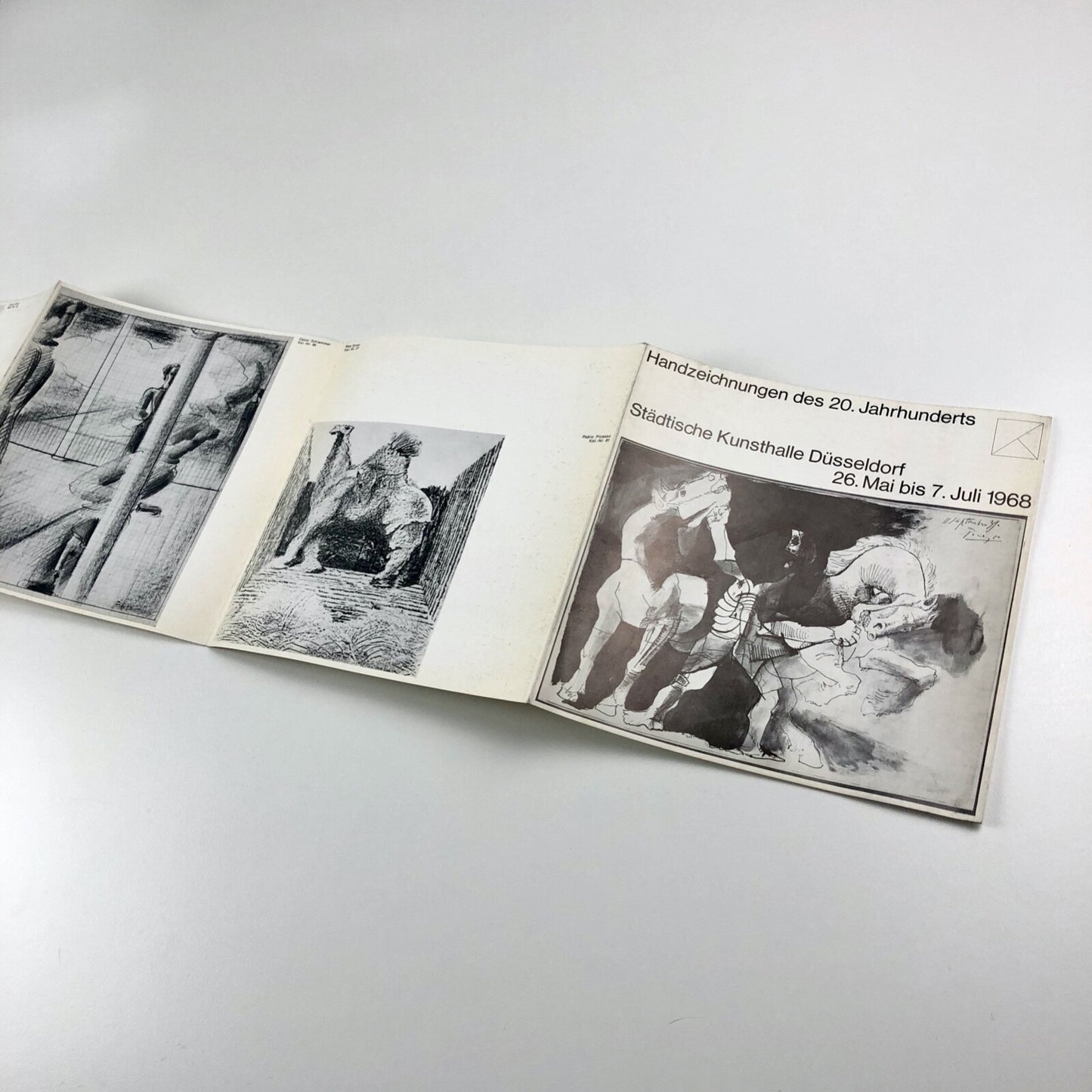Handzeichnungen des 20. Jahrhunderts | Städtische Kunsthalle Düsseldorf folded exhibition card, 1968