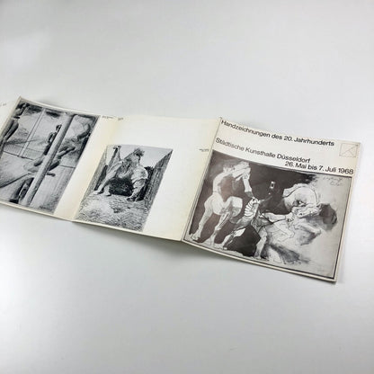 Handzeichnungen des 20. Jahrhunderts | Städtische Kunsthalle Düsseldorf folded exhibition card, 1968