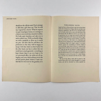 Prospectus for The Diary of a Madman by Nicolas Gogol with aquaitints by A. Alexeieff | The Cresset Press 1929