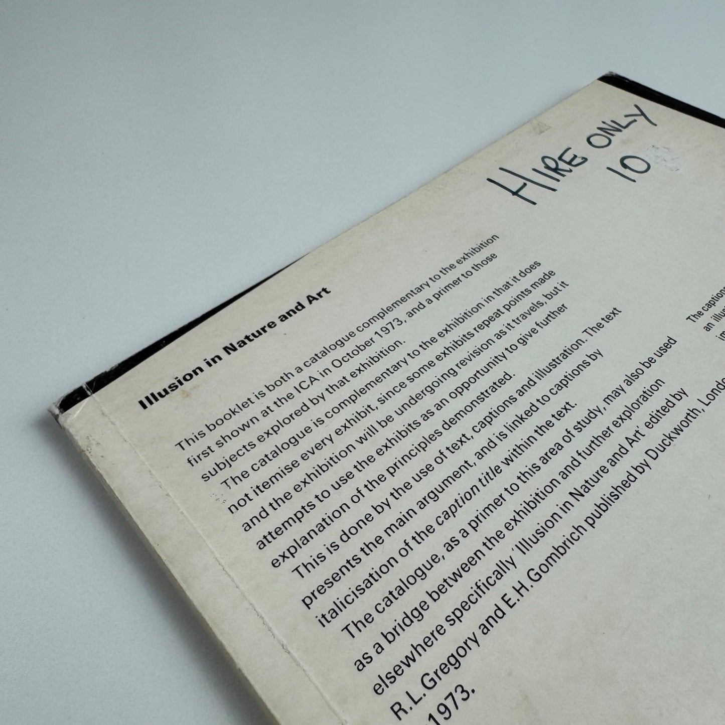 Illusion in Nature and Art | ICA catalogue, October 1973