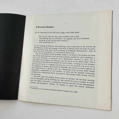 Alexander Weatherson | Gallery One exhibition catalogue, 1961