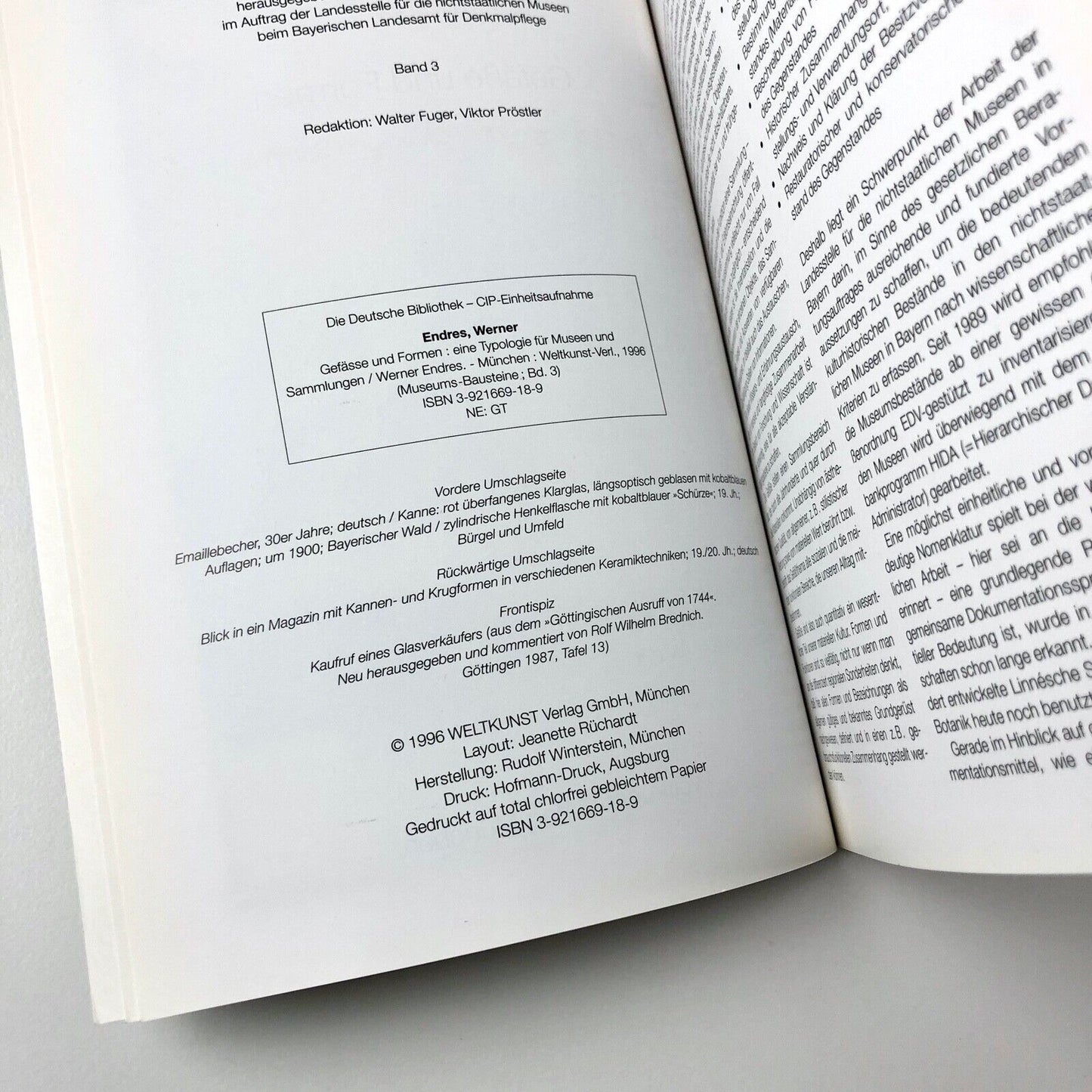 Gefäße und Formen, Eine Typologie für Museen und Sammlungen | Werner Endres | 1996