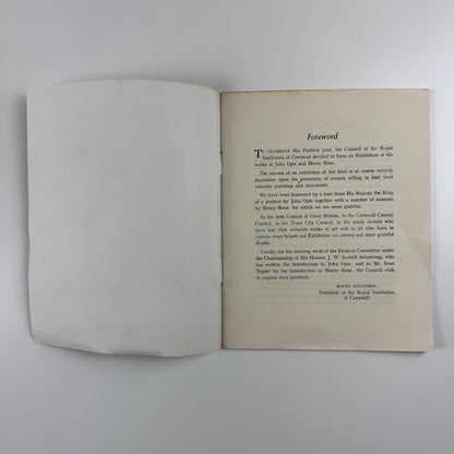 John Opie and Henry Bone. An exhibition of paintings and miniatures. Organised by the Royal Institution of Cornwall, with the Arts Council in 1951