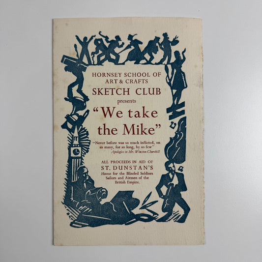 Programme for Hornsey School of Art & Crafts Sketch Club 'We take the Mike' revue 1942