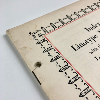 Index to Linotype Matrix Founts | Linotype, London booklet 1975