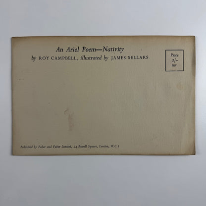 An Ariel Poem - Nativity by Roy Campbell illustrated by James Sellars, Faber & Faber 1954 unopened envelope